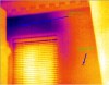 Thermal image shows that the insulation is missing above window