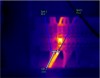 Thermal image of overheating terminal