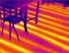 Thermal image showing location of underfloor pipes